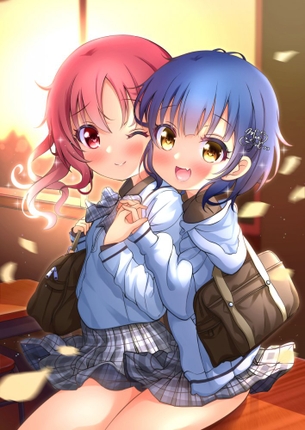 【非・微エロ】女の子同士の尊きイチャ百合画像まとめ　その１５
