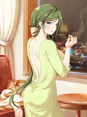 【背中】綺麗な背中が魅力的な女の子の二次元エロ画像＆イラスト Part16