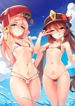 少しズレただけで見えちゃう！布面積極小のマイクロビキニの女の子！ その4