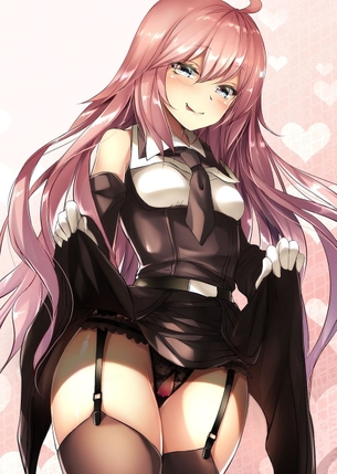 えちえちアイテムガーターベルトのお姉さんの太ももがえっちな二次元エロ画像