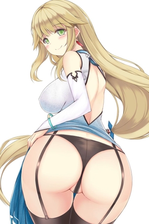 太ももがえっちすぎて直視するのが辛いガーターベルトお姉さまの二次元エロ画像