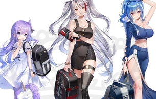 『アズールレーン』腕時計やバッグなどコラボアイテムを身に着けたえっちな女の子のイラスト