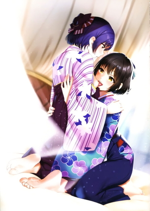 女の子しかいないレズえっちな二次元エロ画像が鼻血ものです！！