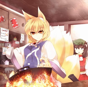 【（；'・ω・）】チャーハン作る女子達の二次画像