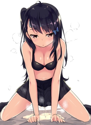 おしっこしてるだけなのにそこはかとなくムラムラしてくる放尿少女の二次元エロ画像