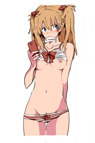 自撮りの萌えイラスト