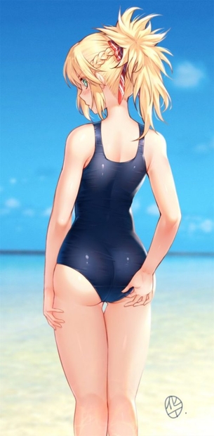 スク水の虹エロ画像