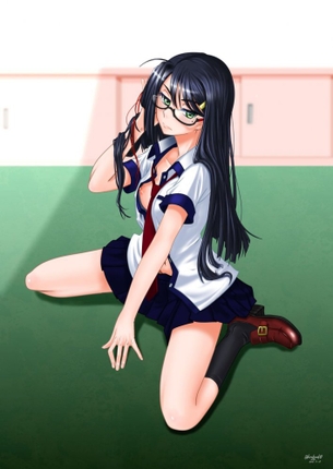 胸チラの可愛い二次元画像。