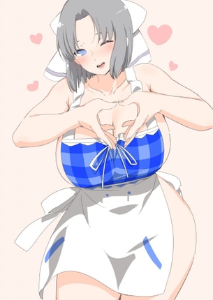 裸エプロンの二次エロ画像くだしあ。