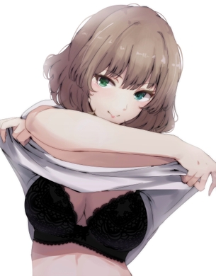 【2次】上着をたくし上げて、乳やブラが丸見えな女の子のエロ画像その29