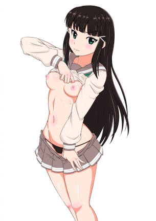 脱ぎかけの可愛い二次元画像。