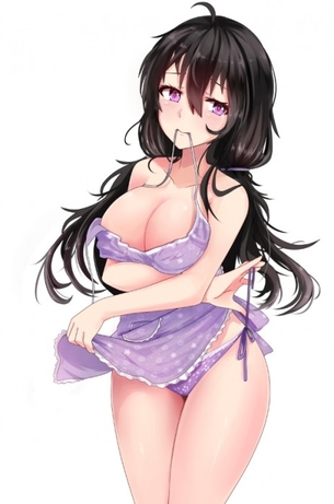 裸エプロンの虹エロ画像