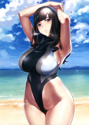 競泳水着の二次エロ画像を愛でる。