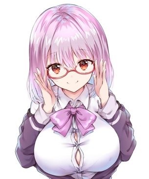 眼鏡の可愛い二次元画像。