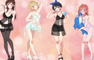 『彼女、お借りします』女の子たちのエロいスケスケのランジェリー姿のエロイラストグッズ