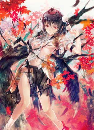 射命丸文の悩殺必死のセクシーポーズのエロ画像！【東方Project】