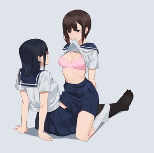 羨ましいぞ私も混ぜて！レズプレイにご執心な女の子同士の百合二次元エロ画像