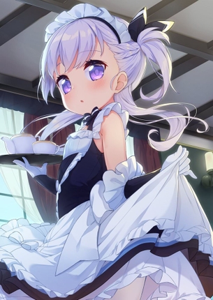 メイドさんのお仕事が身の回りお世話だけだと思った？残念下の世話もでした！！という二次元エロ画像