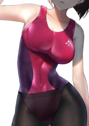 夏だ！プールだ！競泳水着だ！おっぱいやお尻にぴたっと張り付いてえっちなラインが丸見えな競泳水着二次元エロ画像！