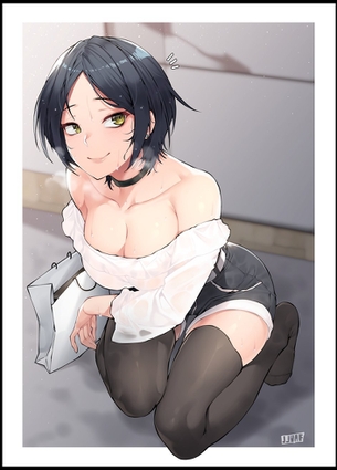 ニーソックスとかいう匂いをかいでもよし舐めてもよしシコってもよしな3拍子揃ってるエロアイテムを着用した女の子の二次元エロ画像