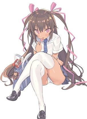 ニーソックスだけじゃない！太ももとかそういうところも堪能できる二次元エロ画像だよ！