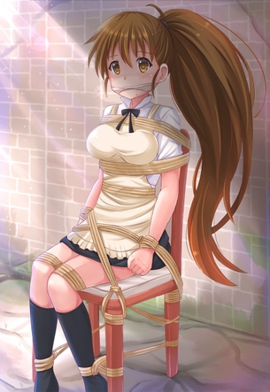 女の子の手足を拘束してこれからレイプしちゃう二次元エロ画像w