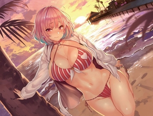 水着の二次元エロ画像。