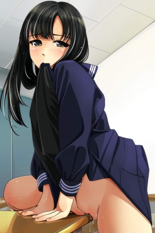 【二次】コレされてる可能性を考えたら汚い学校の机にも愛着が湧く“こすりつけ角オナ”のエロ画像