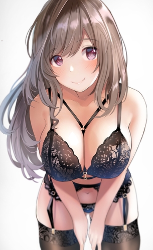 【二次】肌の色はより白く、スタイルは引き締まって見える“黒ランジェリー女子”のエロ画像