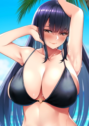 【二次】おっぱいの重さで肩紐が千切れそうな爆乳ビキニの微エロ画像 Part2