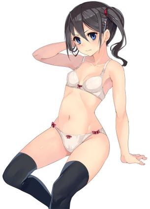 裸になってもニーソは死守！そんなニーソックス美少女二次元エロ画像