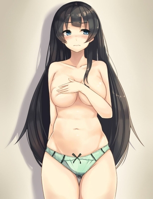 見えそうで見える？手ブラで乳首隠してるけどそれいろいろアウトだよwっていう二次元エロ画像
