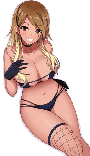 褐色肌な女の子の意地悪な笑顔がとっても素敵な二次元エロ画像