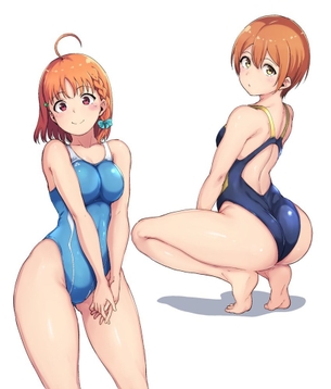 ぴったりと肌に張り付いた競泳水着はビキニよりエロいと思う人大集合！そんな二次元エロ画像です。