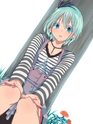 ショートカットの可愛い二次元画像。
