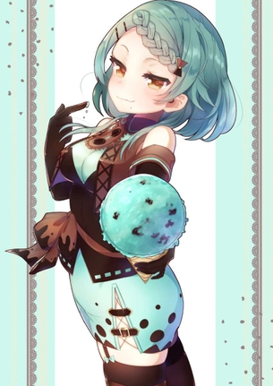 【2月19日はチョコミントの日】チョコミントアイスと女の子の二次画像