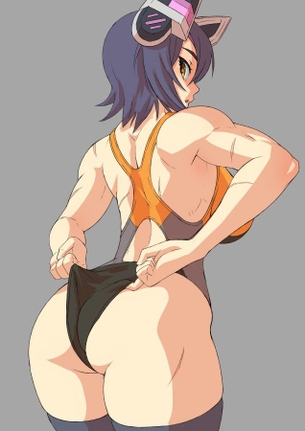 競泳水着の可愛い二次元画像。