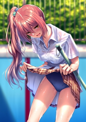 ちょっとキツいかも？ ぴっちりフィットの濃紺スク水の女の子♪