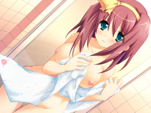 2次元 バスタオルで体を隠してる可愛い女の子のエロ画像 50枚