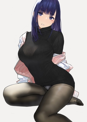 【二次】身体のラインがわかるぴっちりセーターのエロ画像