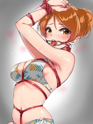 【拘束】手首を縛ってレイプされそうな美少女の二次エロ画像【ソフトSM】