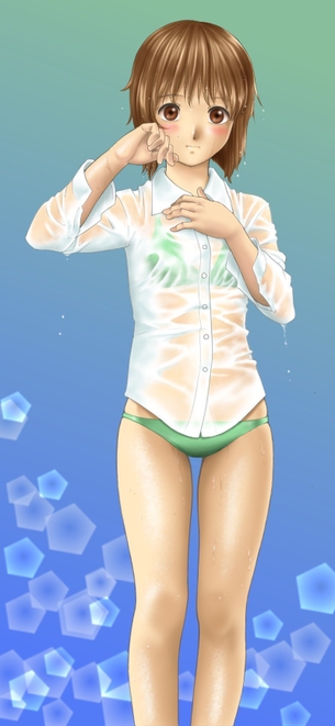 服がぬれて、いろんなものが透けて見えちゃってるラッキーな二次エロ画像 vol.7