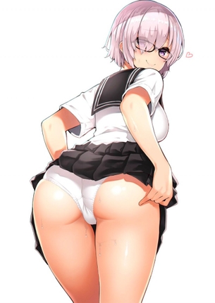 【2次元】セーラー服で下着を見せてる少女たちのエロ画像