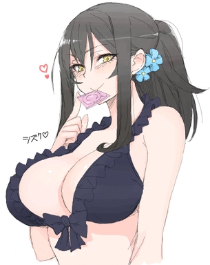 【2次】コンドームを持ったり咥えたりしてる女の子のエロ画像