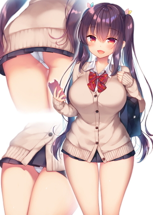 【二次】短すぎてパンツが見えてるミニスカートのエロ画像