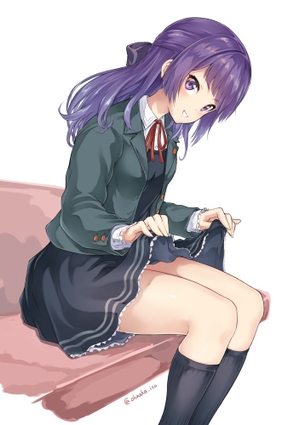 【2次】スカートをたくし上げてる女の子のエロ画像その2