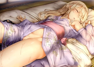 【夏の日常】薄着で寝てる女の子達の二次エロ画像