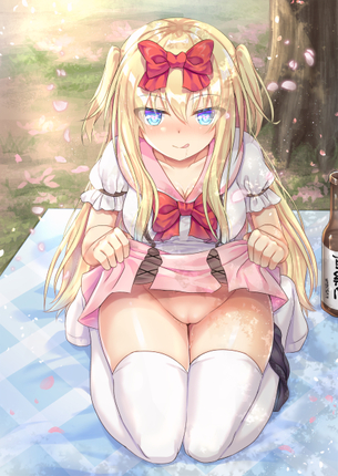 【二次】お外で露出プレイを楽しむ変態スケベっ娘のエロ画像