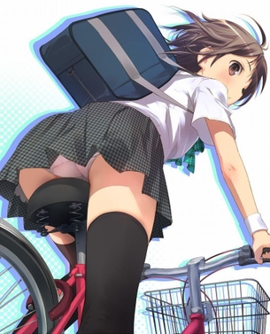 【二次】チラっと見えると興奮するパンチラ美少女のエロ画像