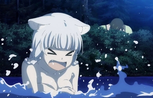 アニメ『旗揚！けものみち』2話で女の子の裸がほとんど見えてるエロい水浴びシーン！